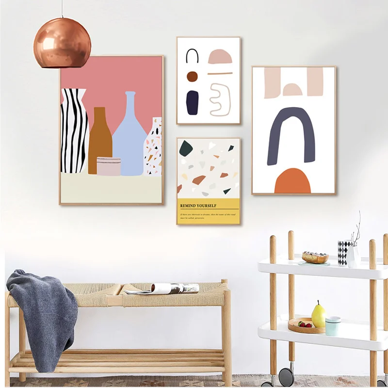 Абстрактные геометрические принты плакат Скандинавская Скандинавия Печать на холсте картины поп настенные художественные картины для гостиной домашний декор