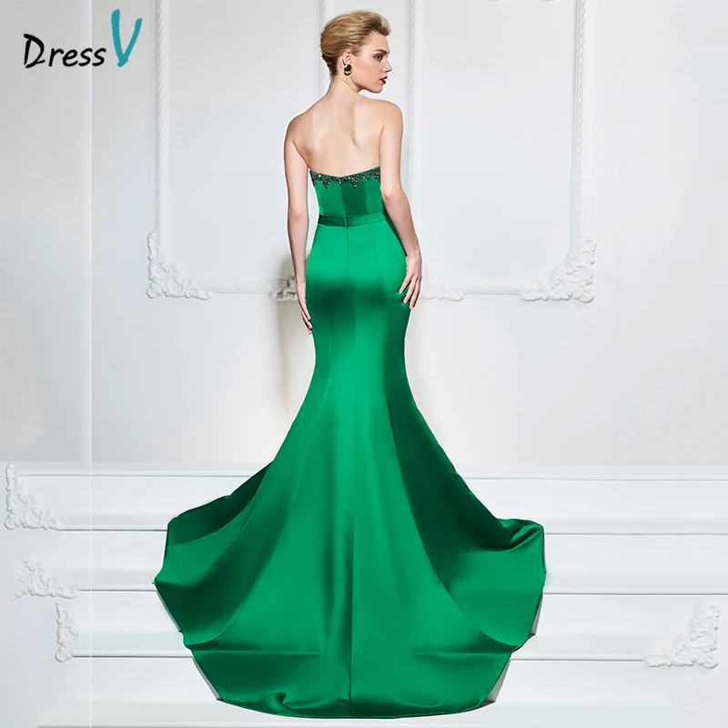 

Dressv turquoise trumpet long evening dress elegant sweetheart neck court train wedding party formal dress stain evening dresses