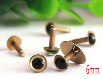 

Doll Making Accessories---6mm gold color Plastic Safety Eyes--60pcs