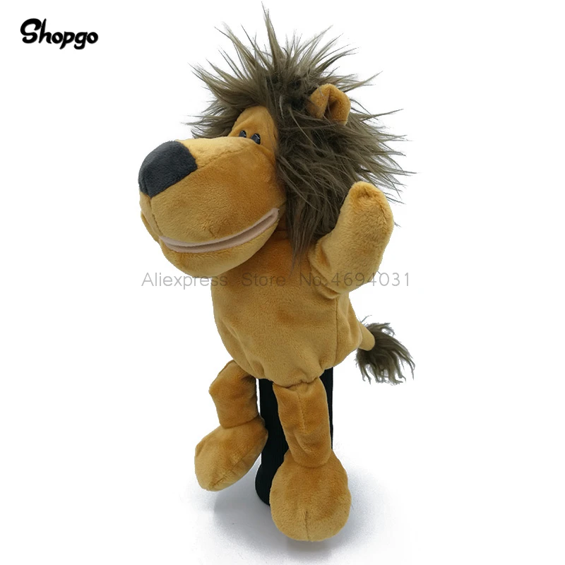 الكرتون الأسد أداة لعب الجولف غطاء الرأس 460cc الحيوان غطاء رأس نادي الغولف اكسسوارات 2 الألوان التميمة الجدة لطيف هدية