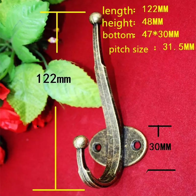 Bronze Antique Zinc Alloy Home Hat Coat Clothes Hook,European Towel Wall Door Hangers Hooks Bathroom Accessories,122*48mm,4Pcs