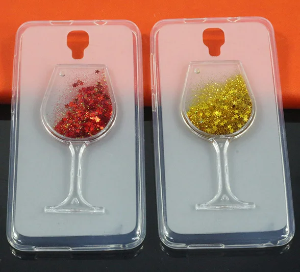 

Soft Tpu Phone Case For Fly FS504 Cirrus 2 Cases Glitter Star Liquid Quicksand Wine Glass Back Cover For Fly Fs504 5.0" Fundas