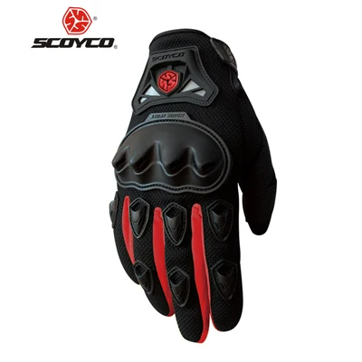 SCOYCO мотоциклетные перчатки летние дышащие носимые защитные Guantes Moto Luvas альпийский Мотокросс звезды Ганц мото Лето guant - Цвет: Red