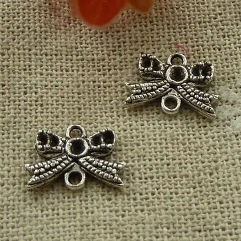 

390 pieces tibetan silver bowknot connectors 14x10mm #3129
