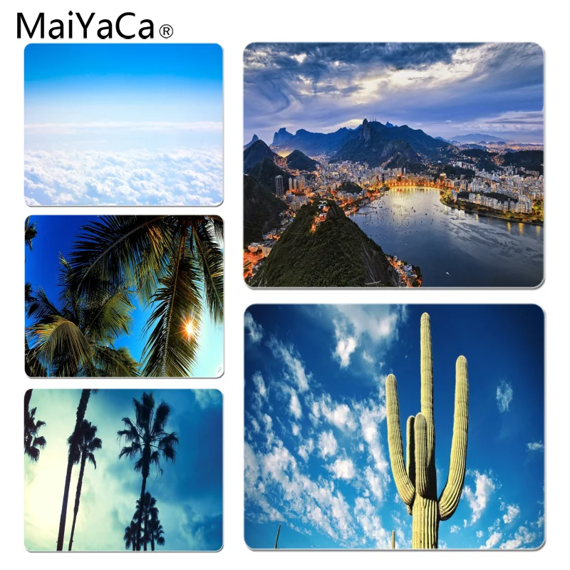 Maiyaca New Designs Cloud And Palms Durable Rubber Mouse Mat Pad