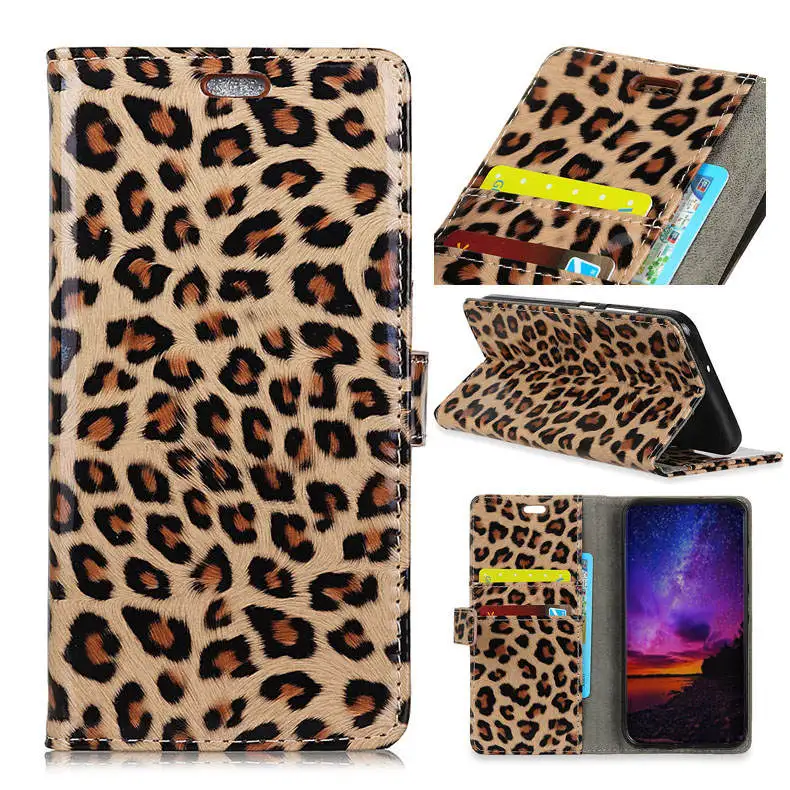 

Sexy Leopard Pattern PU Leather Flip Cover Stand Magnetic Snap Wallet Card Slot Case for Samsung Galaxy J2 Pro 2018