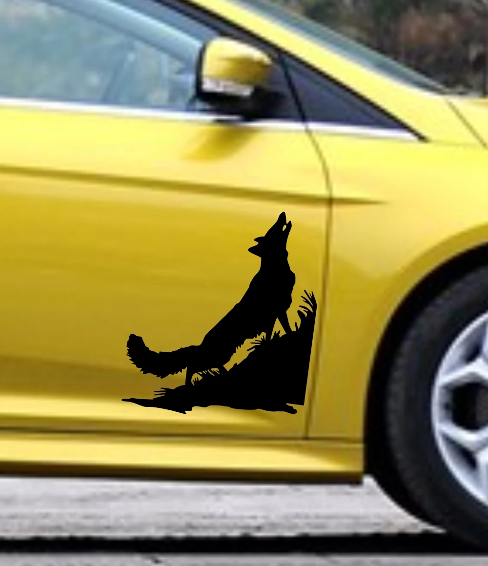 Car Wolf Animal Door Decals for Foucs Vinyl Side Stickers CG227 2PCS