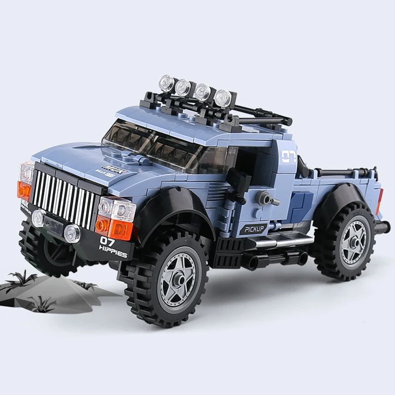 New 555pcs City Blue Truck Pickup Car Compatible legoinglys Technic Vehicle Building Blocks Bricks Children Educational Toys