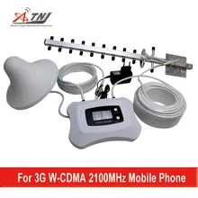 LCD display, mini WCDMA 3G 2100mhz network repeater, powerful signal amplifier booster with yagi and ceiling antenna