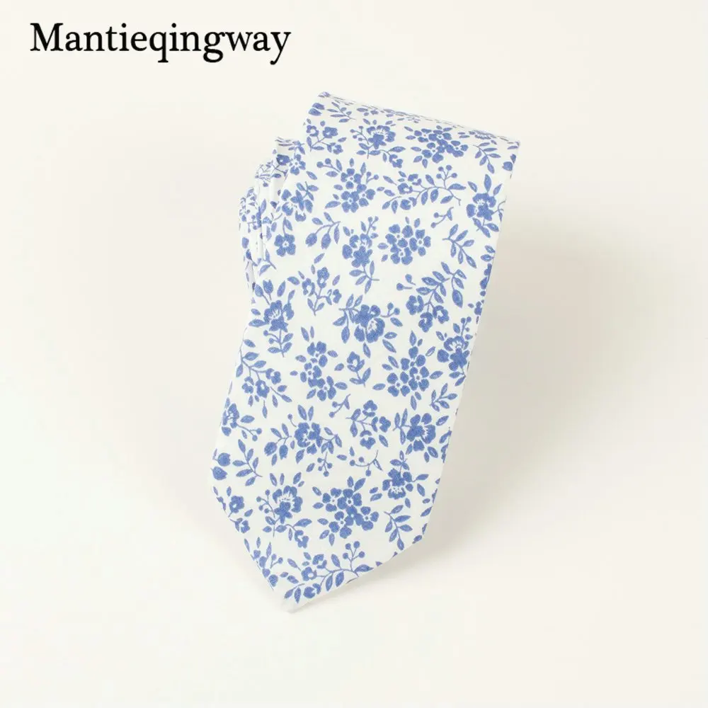 Mantieqingway 6 см мужской хлопчатобумажный галстук, деловые костюмы, шейные галстуки, Свадебный с принтом, Цветочный галстук, брендовый обтягивающий галстук, подарок - Цвет: 039