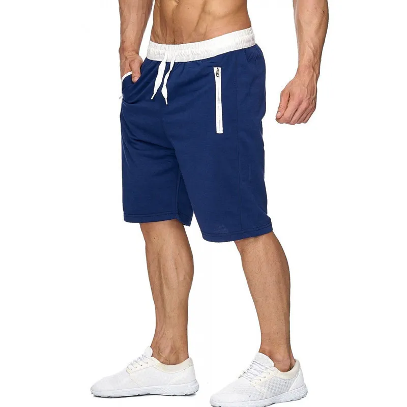 Новые модные мужские спортивные шорты для бега, брюки для бодибилдинга, спортивные штаны для фитнеса, шорты для бега, повседневные спортивные мужские шорты большого размера - Цвет: Синий