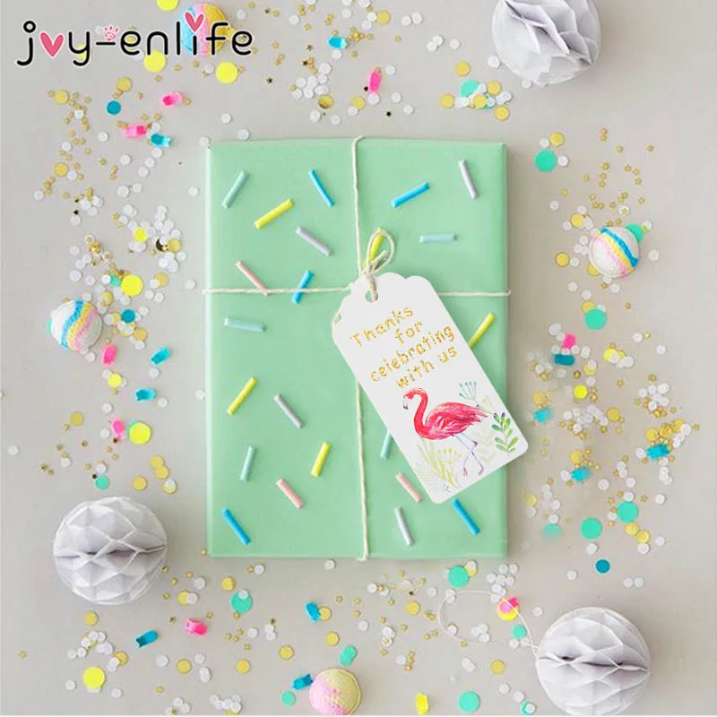 JOY-ENLIFE 20 штук "сделай сам" Птица Фламинго бумажные бирки для подарков этикетки подвесные открытки декоративные шары вечерние украшения аксессуары