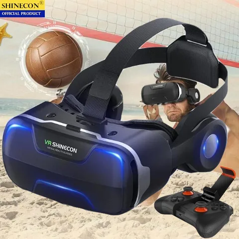 Estereofônico do Fone de Ouvido do Cartão de vr Google da Caixa dos Vidros Virtual de Blu-ray Balancim de Bluetooth 3d da Realidade vr para o Smartphone de Ios Capacete Android Mod. 1381361