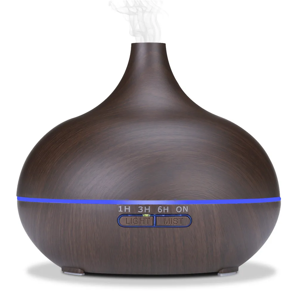 

VVPEC 300ml Aroma Essential Oil Diffuser Ultrasonic Air Humidifier with Wood Grain electric LED Lights aroma diffuser for home