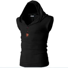 Новинка, международный бренд, эластичная Повседневная безрукавная футболка, модная майка с капюшоном, Мужская облегающая одежда для бодибилдинга, M-XXL