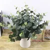 Green Artificial Leaves Large Eucalyptus Leaf Plants Wall Material Decorative Fake Plants For Home Shop Garden Party Decor 37cm ► Photo 3/6