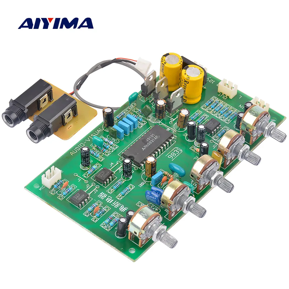 

AIYIMA 2.0 Karaoke Audio mixer amplifier board HIFI Digital M65831 Power Amplifier Audio Preamp Board With Tone Control