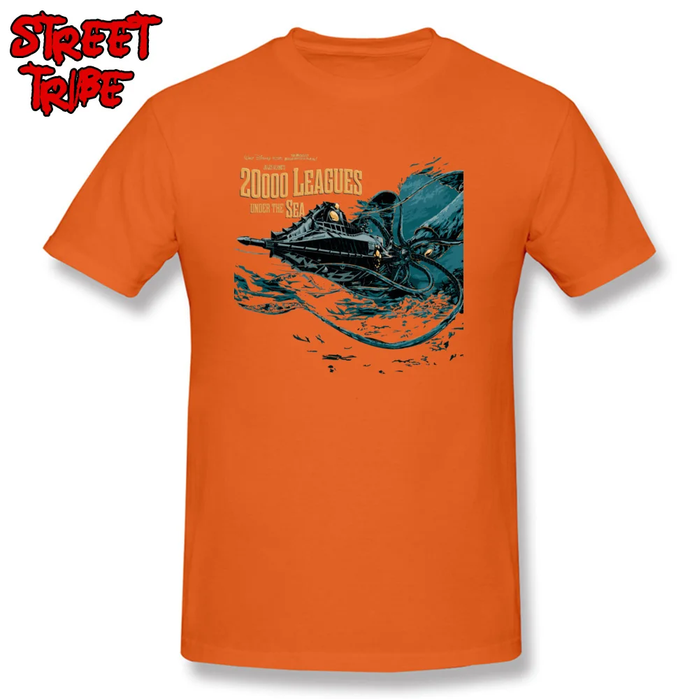 Custom Europe Top T-shirts Funny Summer Short Sleeve Crewneck Tops & Tees 100% Cotton Men Design T-Shirt Wholesale 20000 leagues under sea JV -5794 orange
