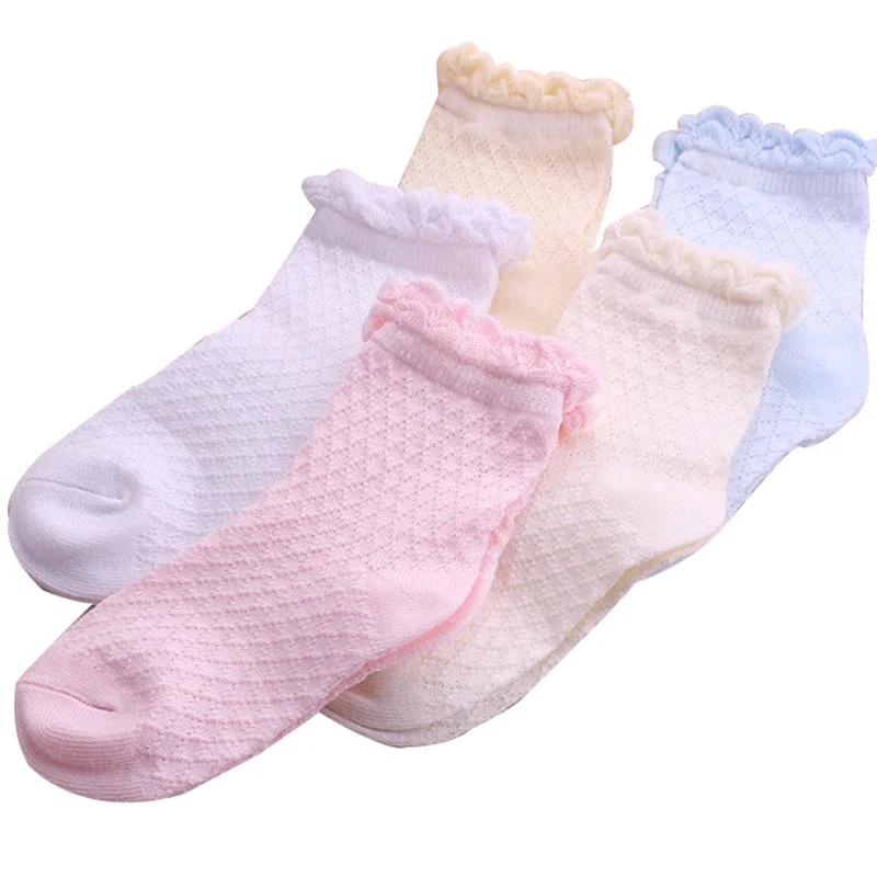 5 pairs / lot 2017 new Spring / Summer Cotton Lace cute children socks