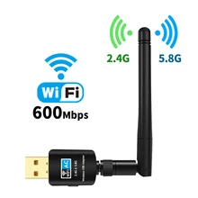 Горячая Распродажа 600 Мбит/с USB Wifi адаптер 5,8 ГГц+ 2,4 ГГц USB Wifi приемник беспроводная сетевая карта usb wifi высокоскоростная антенна Wifi адаптер