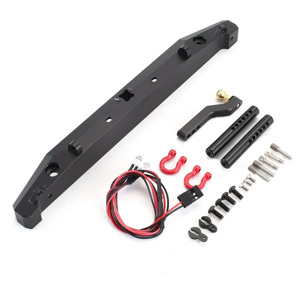 

Metal Front Rear Bumper with Rescue Lock 2 Led Lights Hook for Model Off-road Crawler D90 Traxxas TRX-4 Axial SCX10 90046 Parts