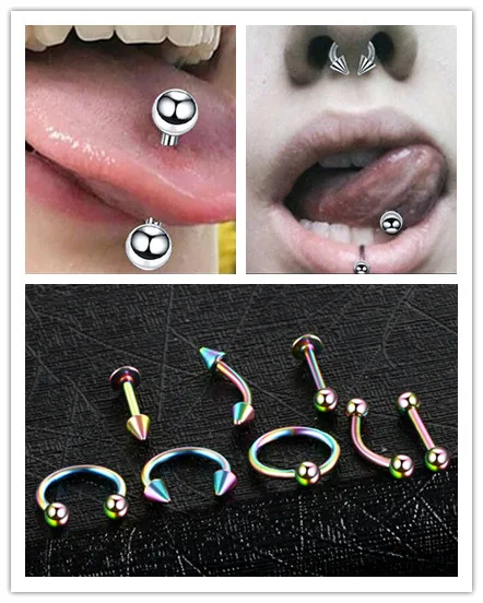 8Pcs/Set Stainless Steel Nose Lip Ring Tragus Ear Piercing Helix Body Jewelry 5 Colours