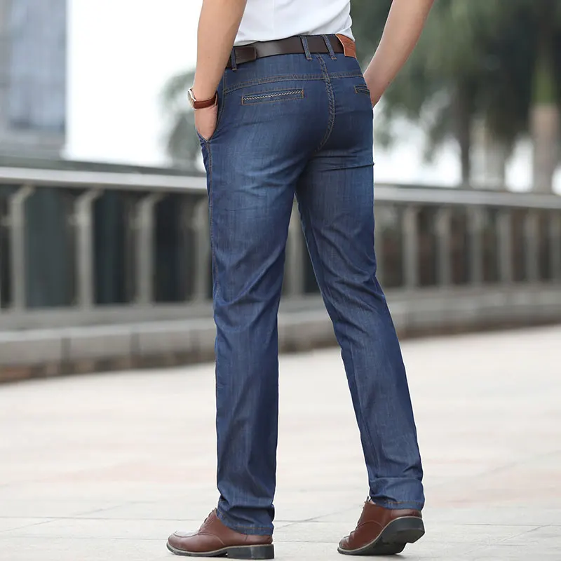 Summer JEEP Brand Cotton Smart Casual Jeans Elastic Men's Casual Full Length Retro Simple Jeans Cotton Pants Fashion Trousers 44 (19)