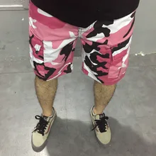 Лето негабаритных Камуфляж хип-хоп шорты Для мужчин s скейт бордшорты гарем трек шорты Для мужчин камуфляж Разделение штаны свободного кроя