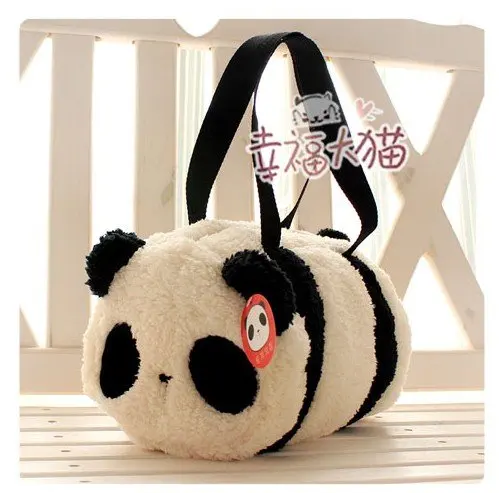 Free shipping little cute panda cartoon plush doll velveteen cylinder ...