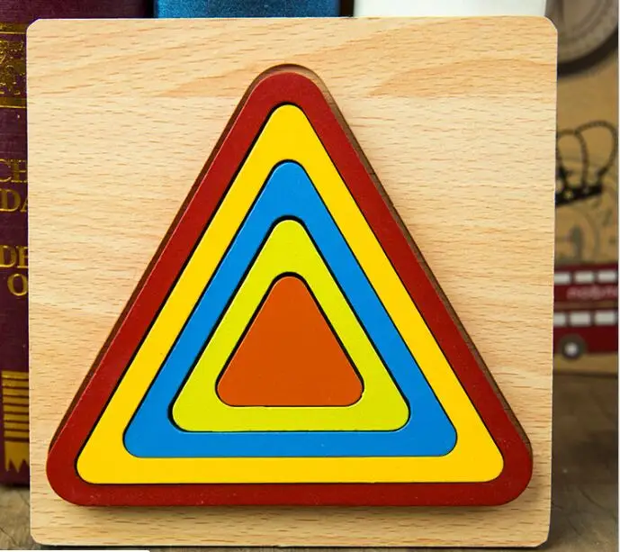 Калейдоскоп деревянные головоломки для малышей материалы montessori развивающие игрушки Cbildren сенсорные 3d паззлы Tangram - Цвет: Фиолетовый