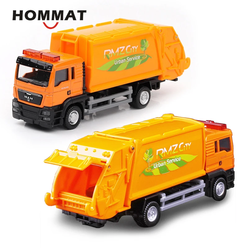 HOMMAT имитация RMZ город масштаб 1:64 мужской Мусоровоз С мусорным баком модель