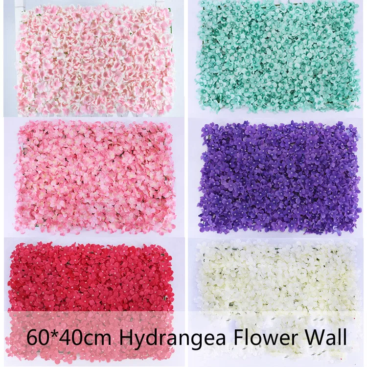 

60X40cm Artificial Hydrangea Flower Wall Photography Props Home Hotel Decoration DIY Wedding Arch Flowers White Fake Flowers
