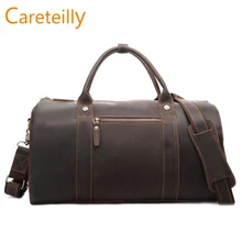 Careteilly из натуральной кожи дорожное снаряжение сумки из коровей кожи Duffel сумки мужские даффл сумки