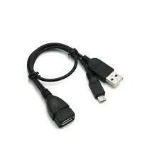 Micro USB 2,0 5 Pin хоста OTG кабель с USB Мощность мужской женский для сотового телефона планшетный ПК мобильный телефон внешний U диск читателя кабель