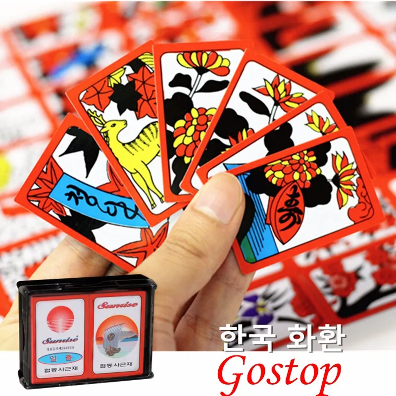Корейский Японский ПВХ водонепроницаемый маджонг Gostop Go Stop настольная игра карты Популярные семейные вечерние игры Go-stop Hanafuda карты