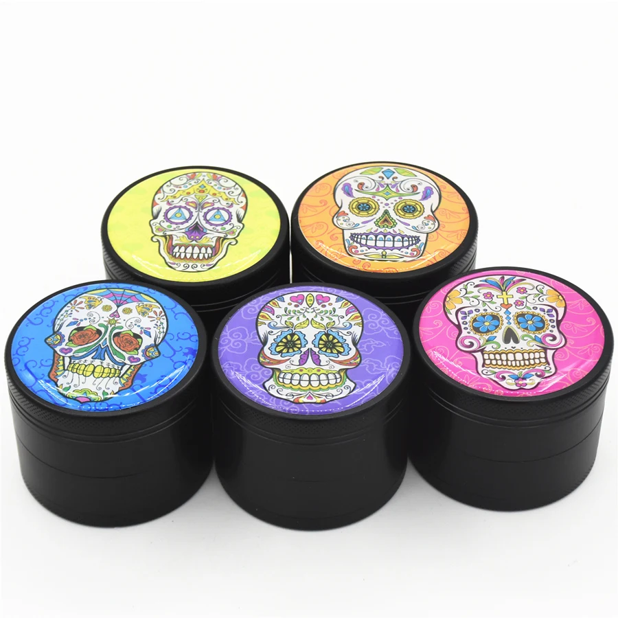 

5 Colors 3D Metal Skull Design Herbal Herb Tobacco Grinder Smoke Grinders Hand Muller Spice Mill Crusher Smoking Random Color