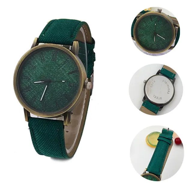 Simple Lover Watches Rome Digital Retro Clock Case Scale Denim Cow Leather Strap Simple Lover Watches Rome Digital Retro Clock Case Scale Denim Cow Leather Strap
