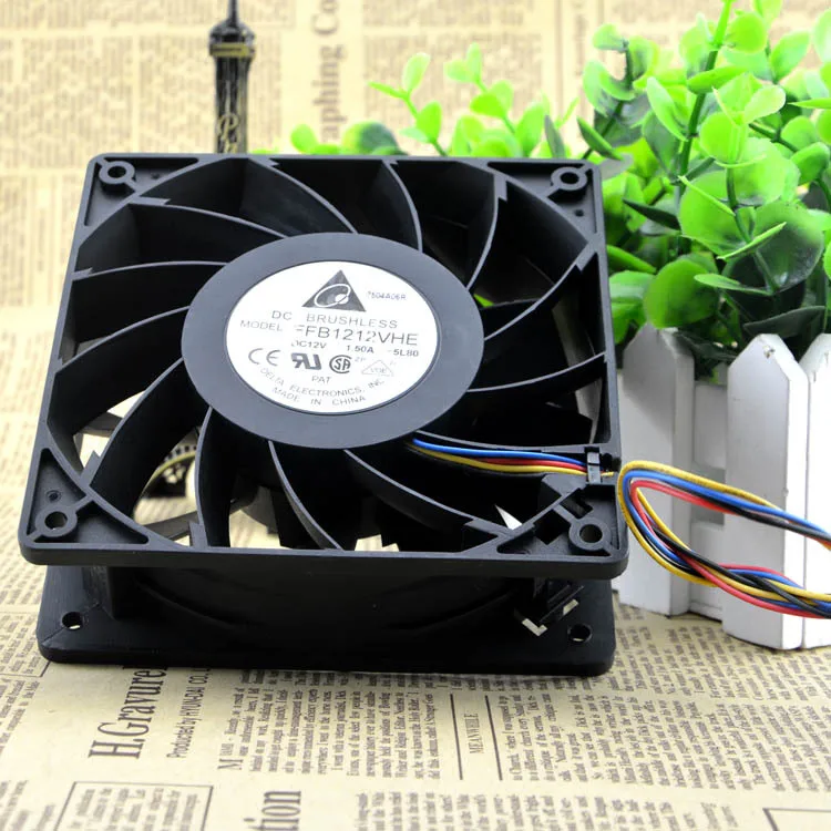 

Free Shipping Via dhl Delta 12038 120mm 12cm FFB1212VHE DC 12V 1.5A 24W 4Wire,Violence Server industrial case Cooling Fans