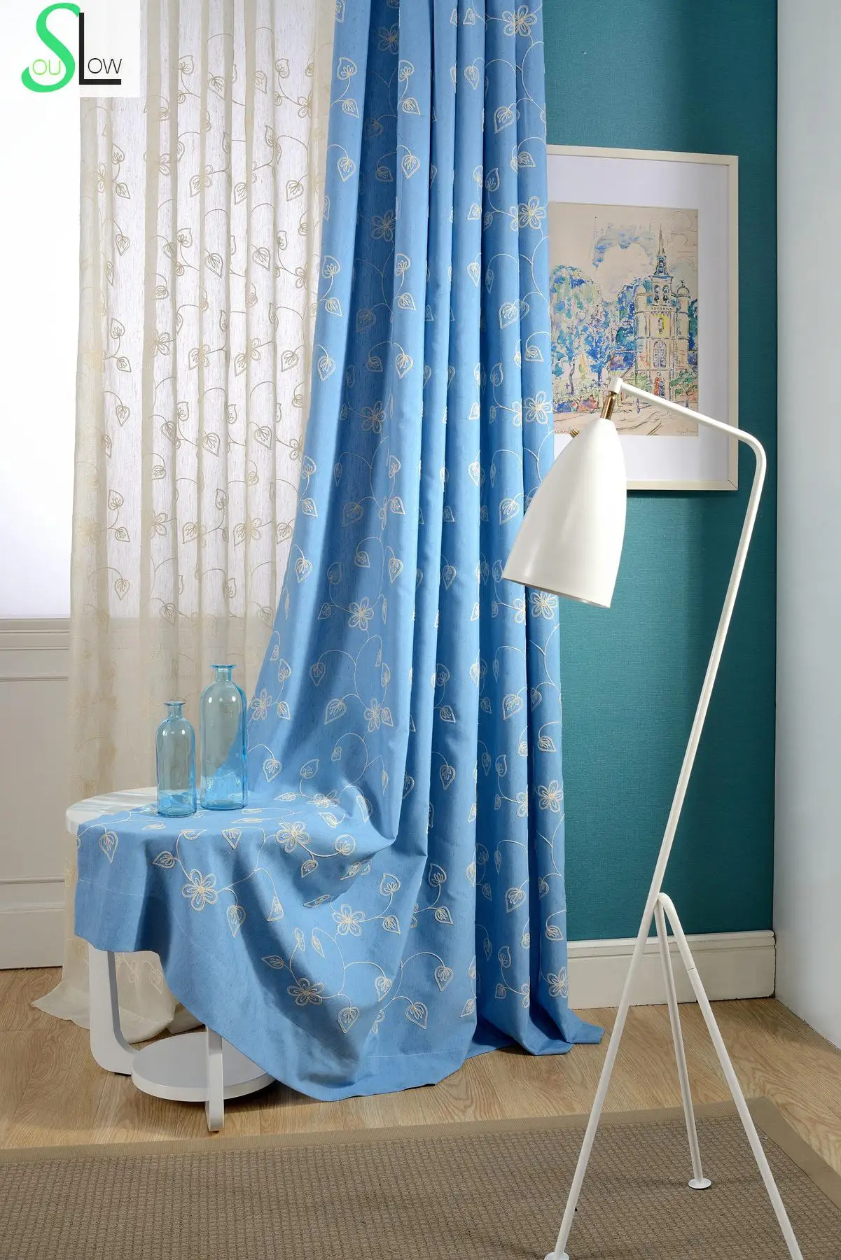 

Graceful Embroidery Curtain With Multicolor Optional Curtains Cortina For Living Room Cortina Kitchen Window Bedroom Modern Kids