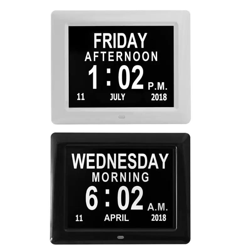 8 Inch TFT LCD Screen Digital Photo Clock Frame Time Saving