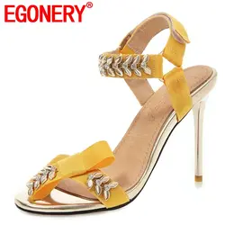 Egonery/Обувь Летняя женская обувь новые модные пикантные прозрачные каблук 10 см тонкие каблуки вечерние женские босоножки снаружи четыре