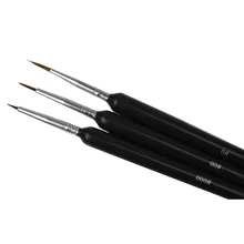 3Pcs Nail Art Brushes Silicone Head Nail Soft Mink Fur Brush Pencil With metal handle