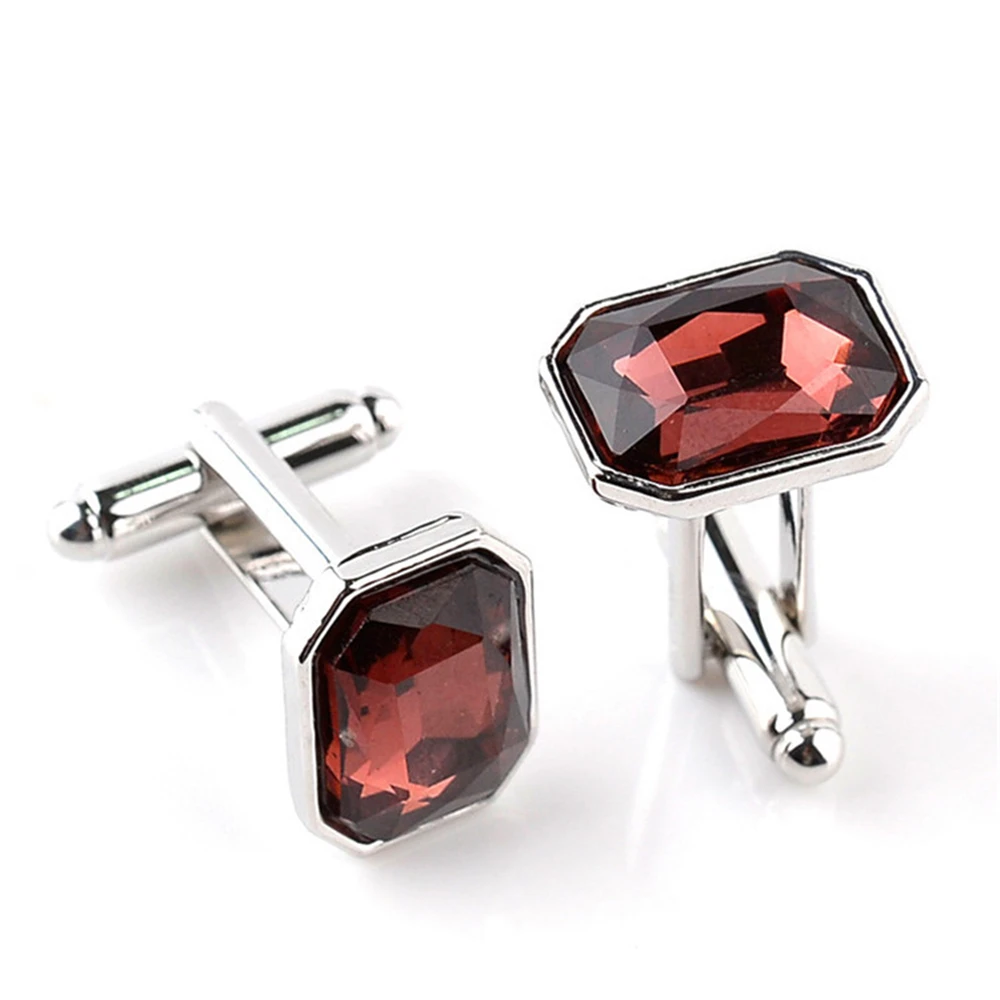 

C036 Square Colored Crystal Men Women Cufflink For Shirts