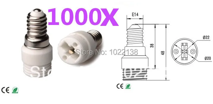 

1000pcs E14 to G9 LED Socket adapter lamp base E14-G9 Converter Extender bulb base lamp holder Free Shipping With Tracking No.