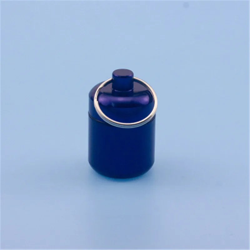 Портативный, из алюминиевого сплава Темно-Синий чехол для бутылки бак для силиконового паба фильтр затычки для ушей шумоподавление 2,7x2,7x4,2 см
