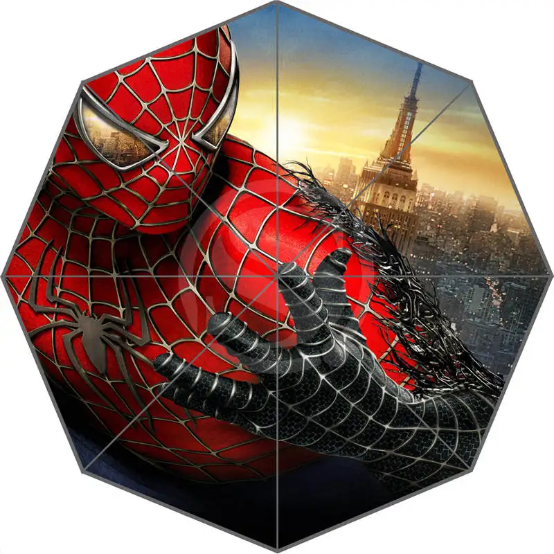 WY612H23 пользовательский Человек-паук Зонт с произведением искусства солнечный и дождливый солнцезащитный крем анти-УФ зонтик Wy23