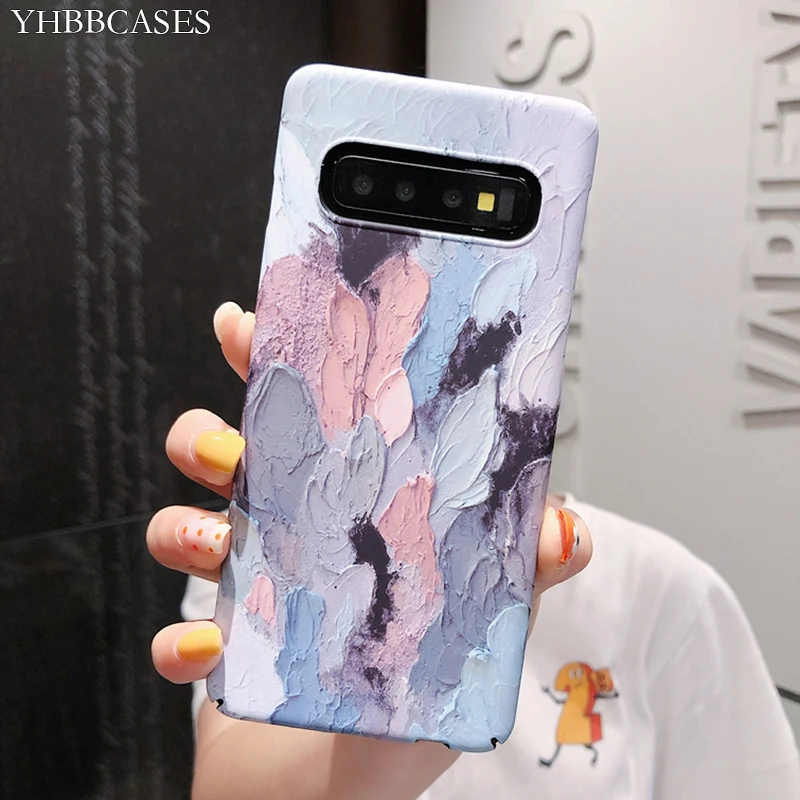 YHBBCASES ретро-чехлы с масляной росписью для samsung S10 S8 S9 Plus, разноцветный жесткий чехол для телефона с каракулями для samsung Note 10 8 9