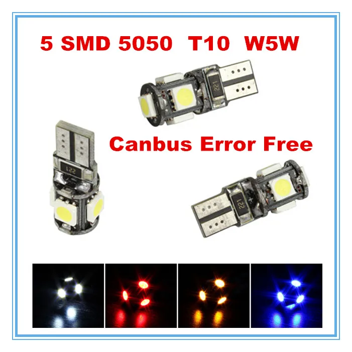 10 x 5 SMD 5050 Car LED T10 W5W Light Interior Bulb with Canbus discorder Error Free | Автомобили и мотоциклы