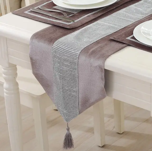 Modern Brief Style Solid Color Table Runner With Plastic Inlay Home Modern Brief Style Solid Color Table Runner With Plastic Inlay Home Decorative Cloth Hotel