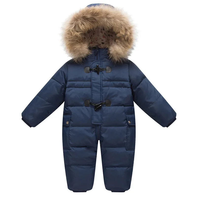 

2019 Baby Winter Snowsuit Newborn Jumpsuit White Duck Down Outfits Coats Infant Girl Coveralls Boys Outerwear Overalls Snow Wear